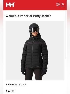 Helly Hansen Women's Imperial Puffy Jacket - Black NWT